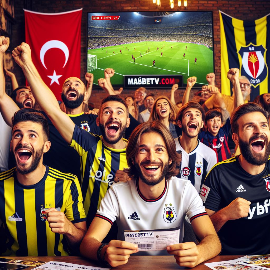Fenerbahçe ve Beşiktaş taraftarları yan yana oturmuş, nefeslerini tutarak maçı izliyor.